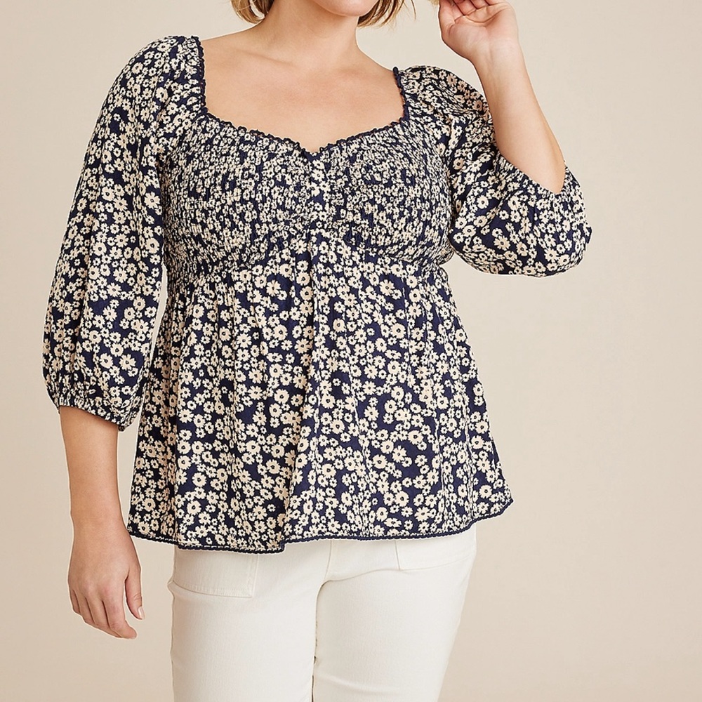 NWT Maurice’s Plus Size Floral Sweetheart Peplum Blouse
